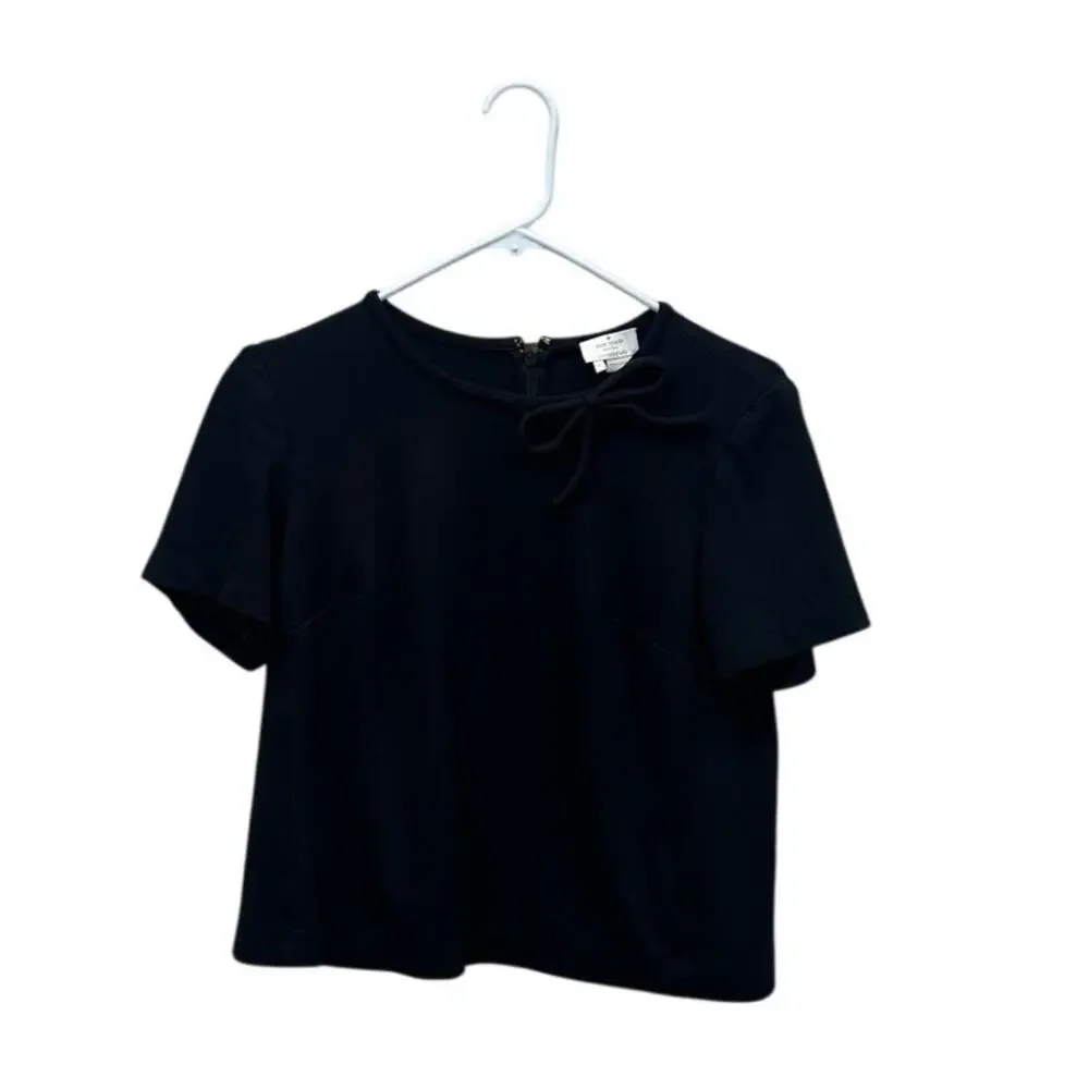 Kate Spade Ponte Bow Neck Top Black size 6